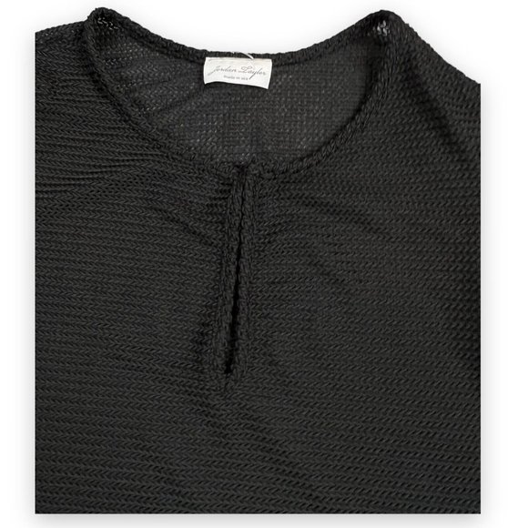Jordan Taylor Sheer Black Tunic Swim Cover-Up V-Neck Bell Sleeve Size Medium - Picture 6 of 7